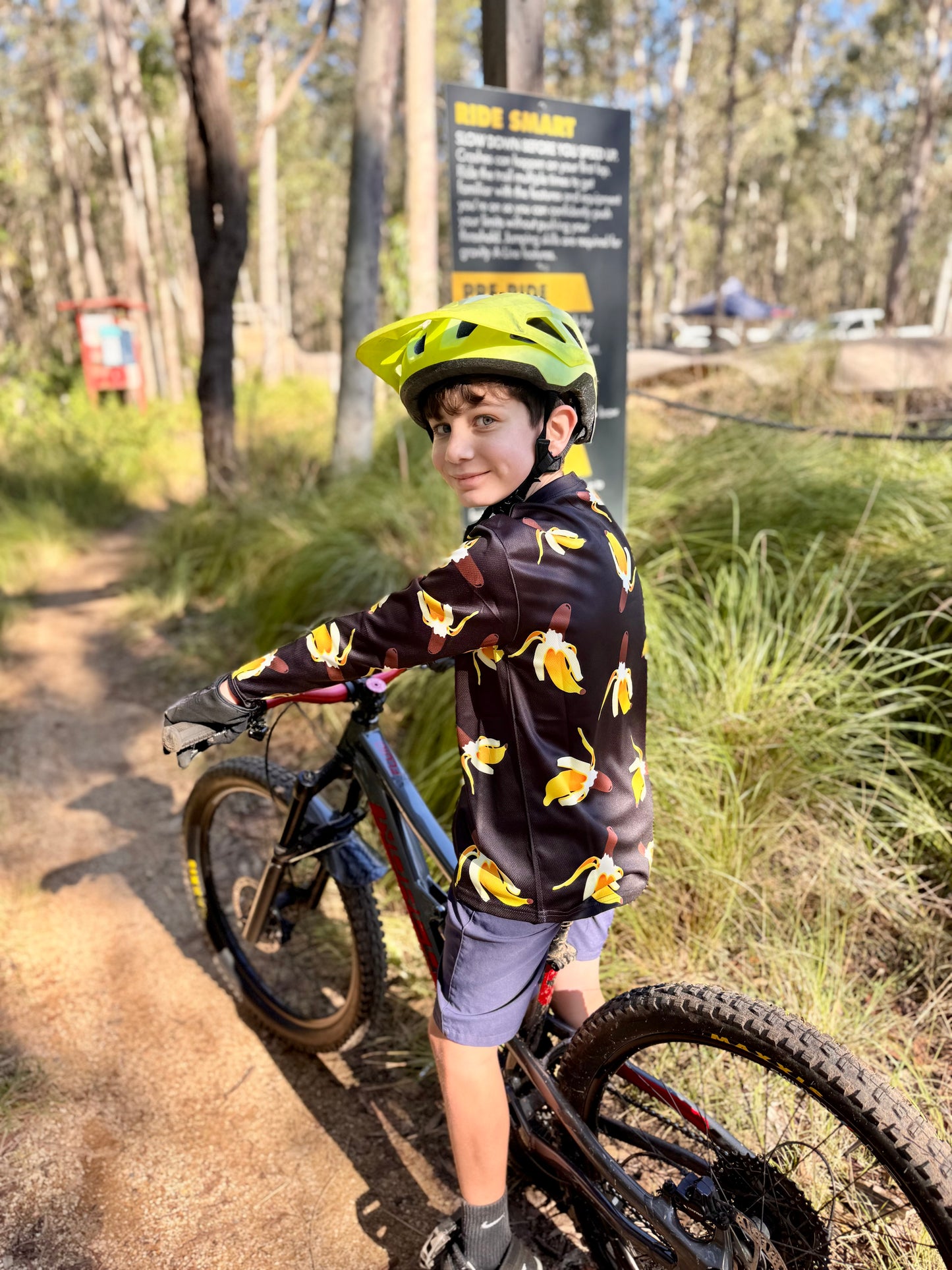 CROFTO Kids Go Bananas MTB Jersey | Youth Mountain Bike Jersey