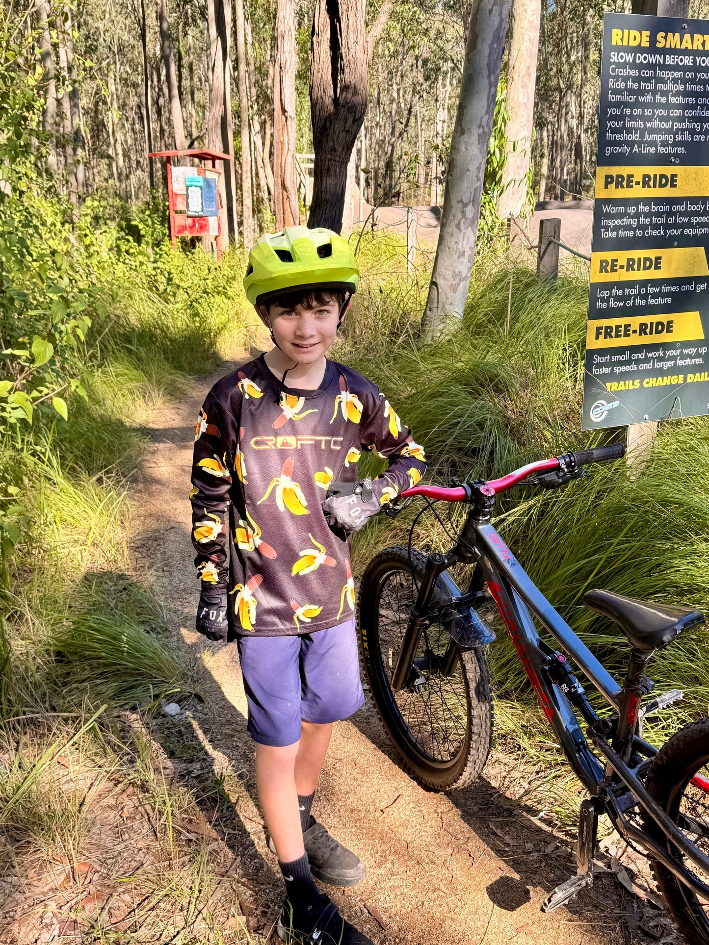 CROFTO Kids Go Bananas MTB Jersey | Youth Mountain Bike Jersey