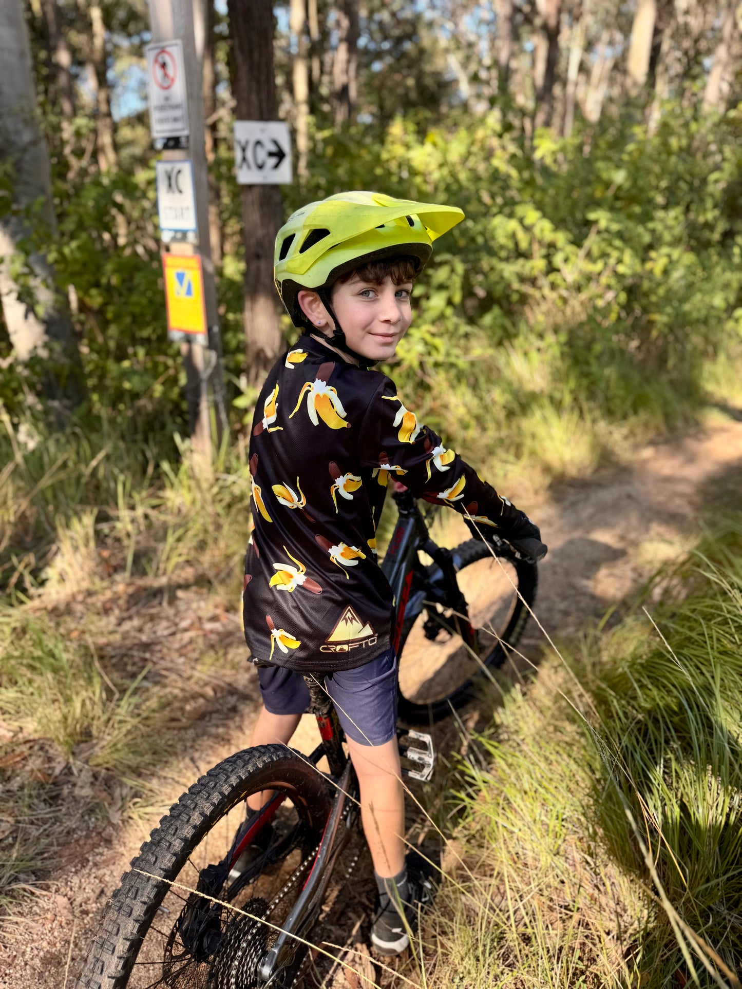 CROFTO Kids Go Bananas MTB Jersey | Youth Mountain Bike Jersey