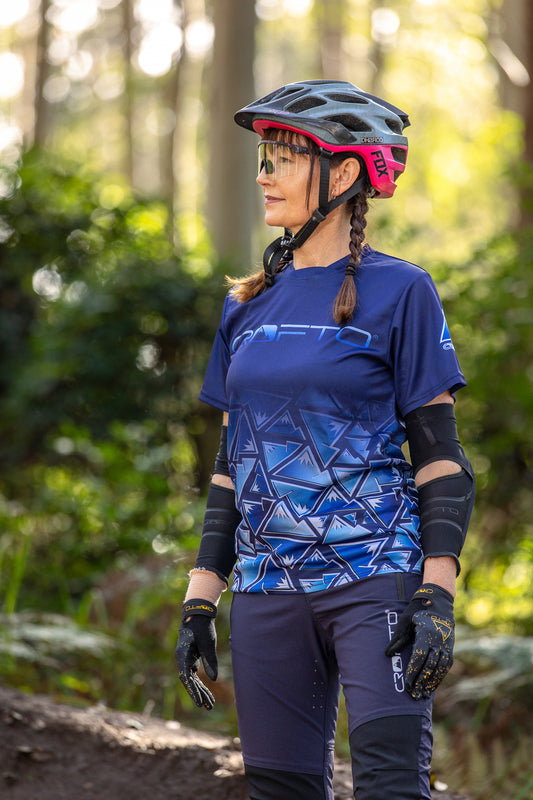 CROFTO Eiger Mountain Bike Jersey Navy | Lightweight Short Sleeve Trail MTB Jersey