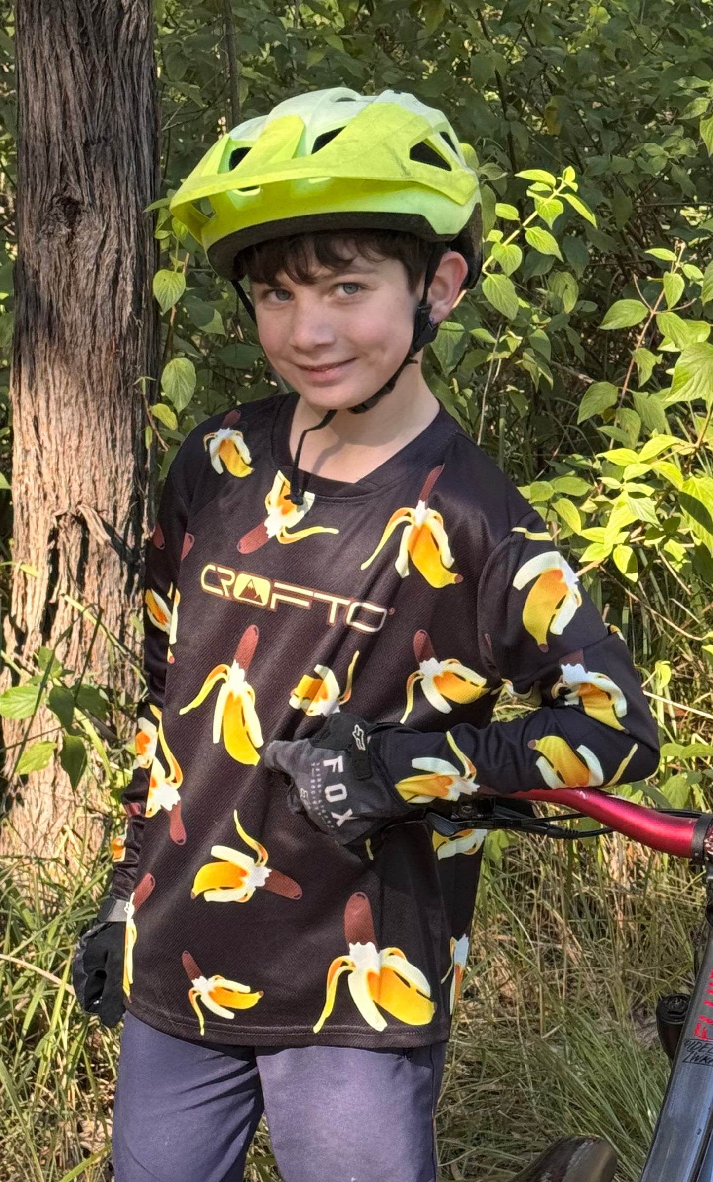 CROFTO Kids Go Bananas MTB Jersey | Youth Mountain Bike Jersey