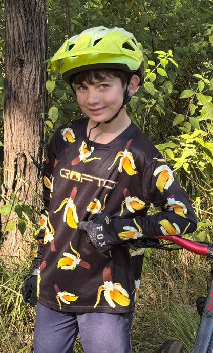 CROFTO Kids Go Bananas MTB Jersey | Youth Mountain Bike Jersey