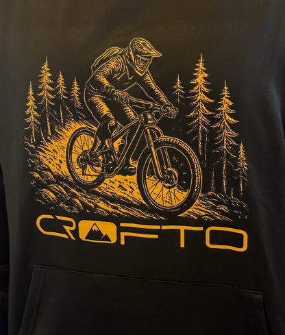 CROFTO Unisex MTB Trail Hoodie -Black & Gold