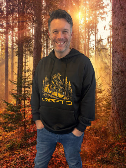 CROFTO Unisex MTB Trail Hoodie -Black & Gold
