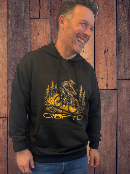 CROFTO Unisex MTB Trail Hoodie -Black & Gold