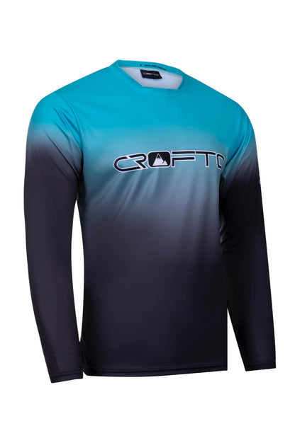 CROFTO Fade Long Sleeve Riding Jersey - Grey & Teal