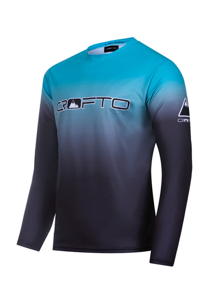 CROFTO Fade Long Sleeve Riding Jersey - Grey & Teal