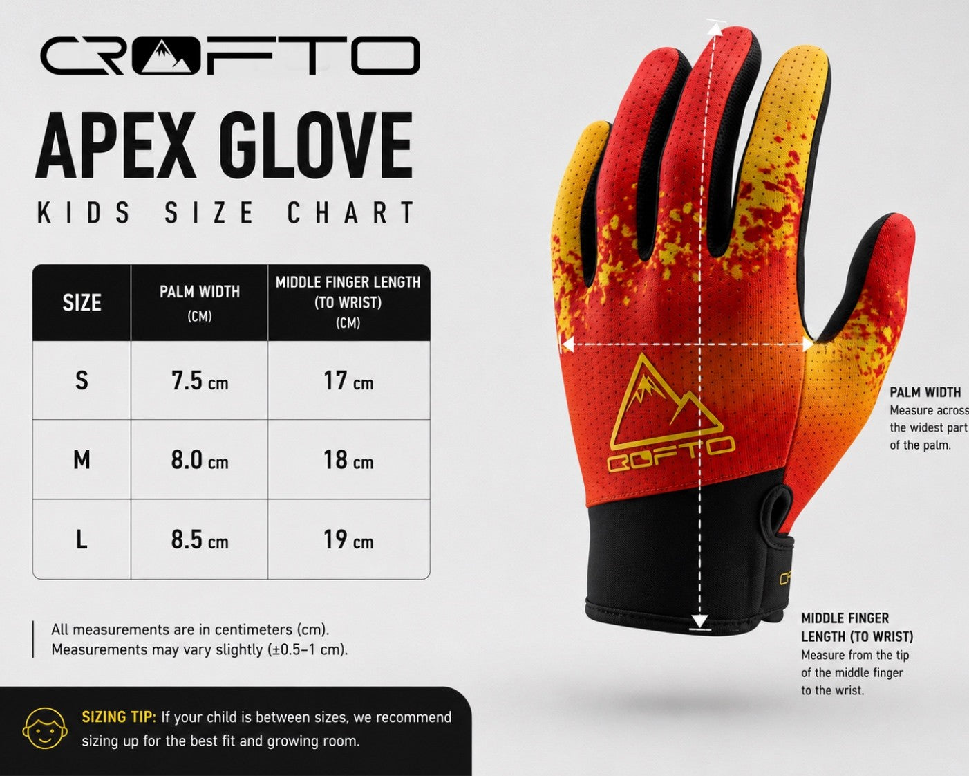 CROFTO Kids Apex Pro MTB Gloves