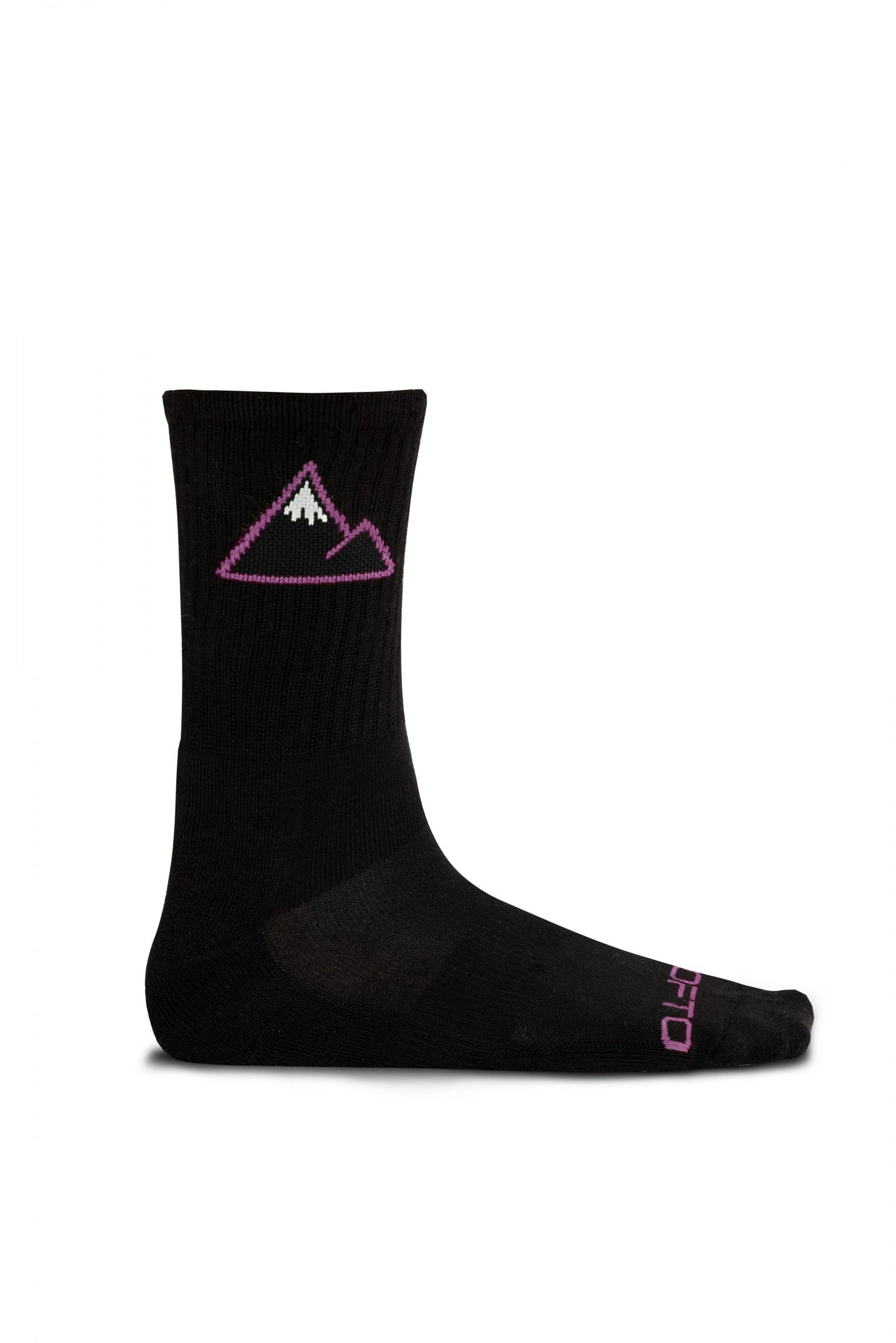 CROFTO Bamboo MTB Crew Socks - Black and Purple