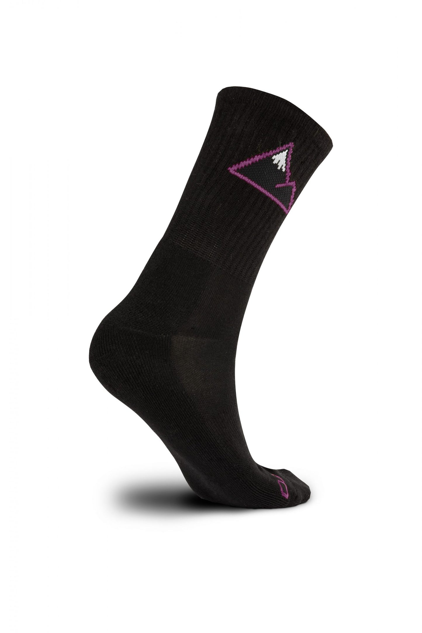 CROFTO Bamboo MTB Crew Socks - Black and Purple