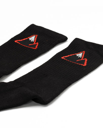 CROFTO Bamboo MTB Crew Socks - Black and Red