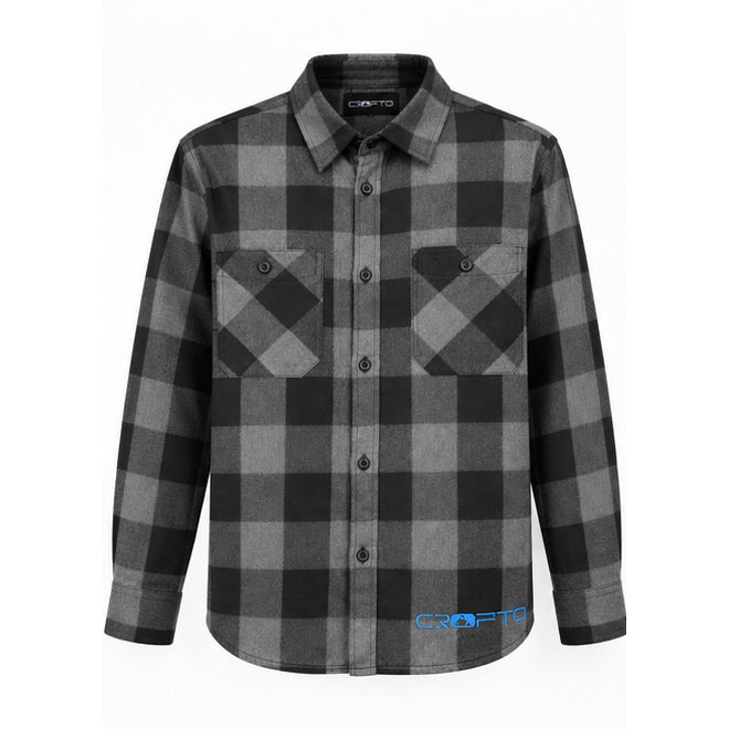CROFTO Ridgeline Check Shirt front view featuring a casual checked design with CROFTO branding on the chest.
