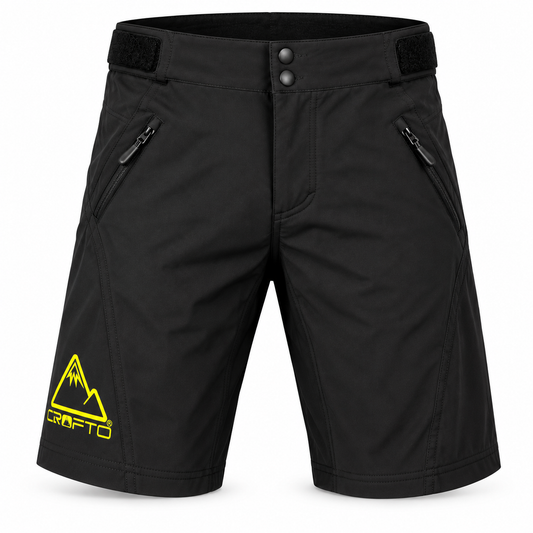 CROFTO Youth Trail MTB Shorts front view featuring lightweight mountain bike performance fit
