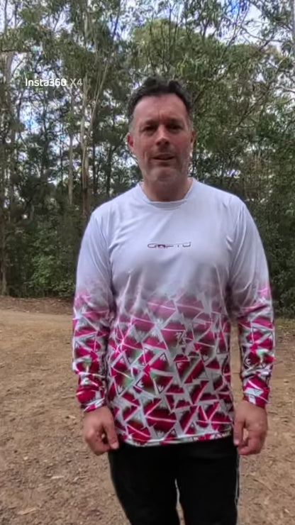 CROFTO Mont Blanc Long Sleeve MTB Jersey – White/Pink
